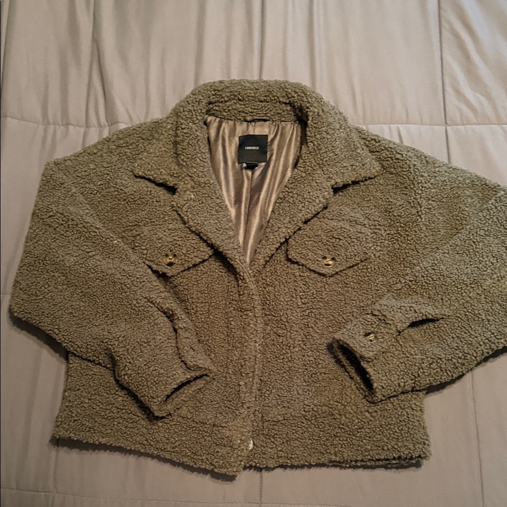 Cozy Green Sherpa Jacket